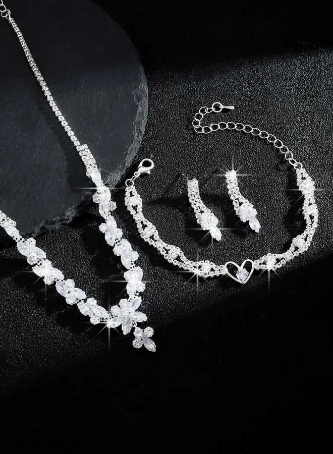 Take Two  3-Piece Embellished Necklace, Bracelet And Earrings Jewelry Set for Women | Best Price UAE